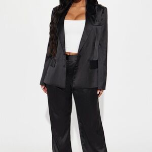 Satin Wide-Leg Pants and BLAZER Set! New!